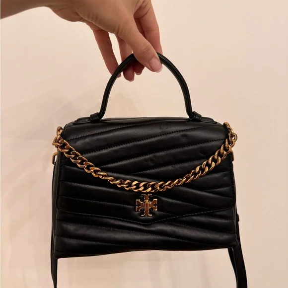 Tory Burch Black Quilted Leather Handbag - Picture 3 of 16